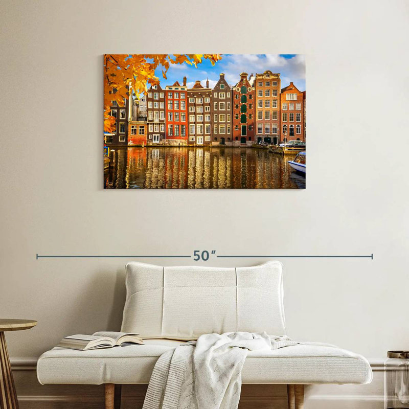 Bâtiments de Sireci au canal Amsterdam, H 24 po x l 36 po