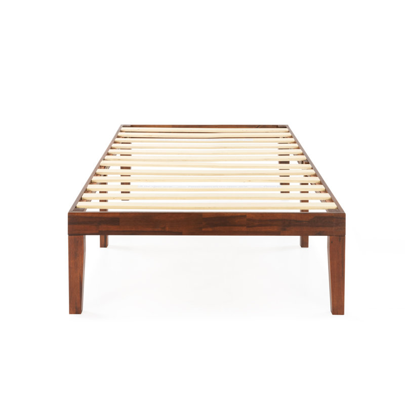 Lit plateforme en bois massif Kizer, Simple, Espresso