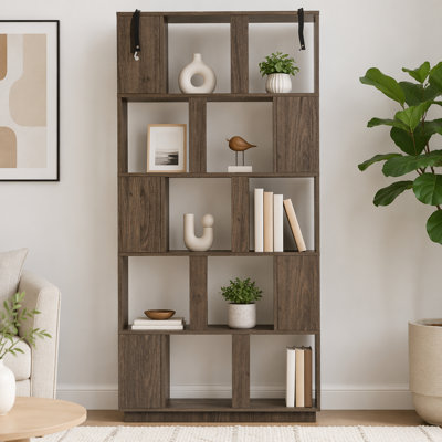 31.5" L x 64.56" H Free combination bookshelf Modern 5-Tier Open Storage Bookcase