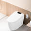 Toilette blanche intelligente avec buse autonettoyante, siège chauffant, affichage à DEL, fonction de chasse d'eau à bouton latéral