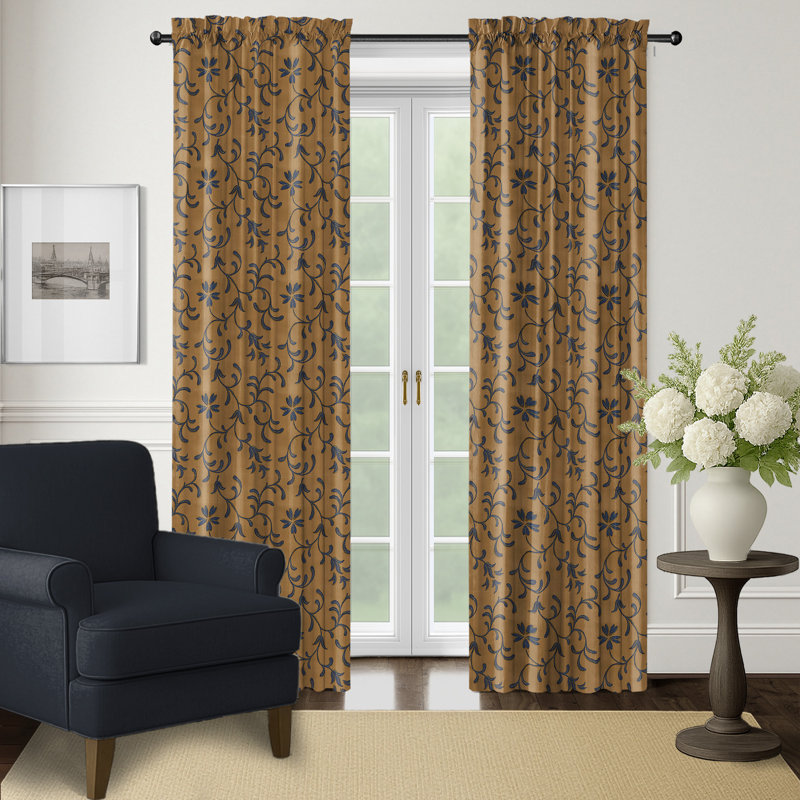 Paire de draperies Breccan, L 50 po x L 96 po, Marine