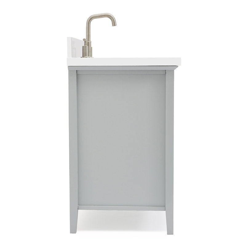 Kensington Single Vanity, Gray, Pure White Quartz