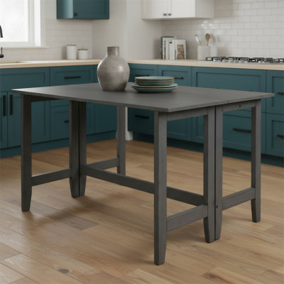 Wooden Extendable Dining Table With Folding Tabletop, Ideal For Small Spaces