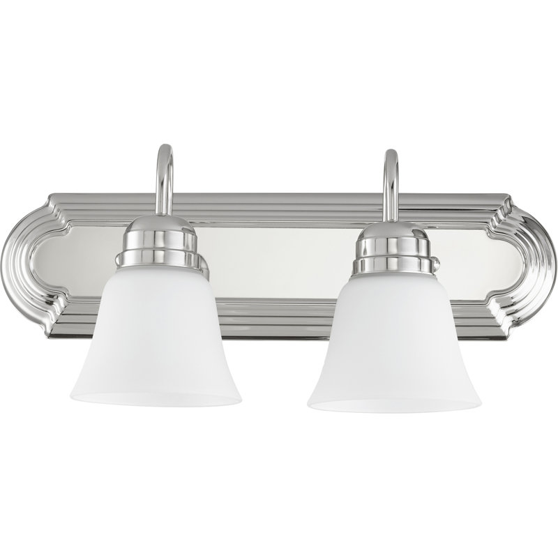 Davian 2 - Light Dimmable Vanity Light, 100 Watt, White Faux Alabaster Glass, Aged Brass w/ Satin Opal