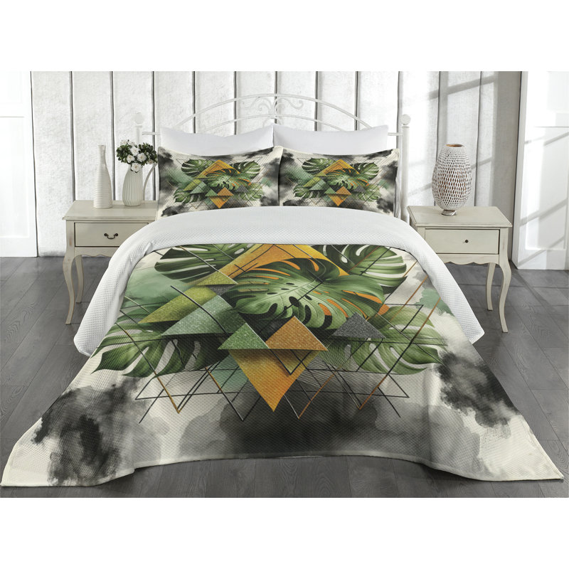 Polyester Floral Coverlet, Queen Coverlet + 2 Standard Shams