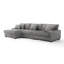 Canapé modulaire rembourré 3 pièces en flanelle de fourrure de lapin gris clair avec accoudoirs et coussins décoratifs 3 pièces-1467457582