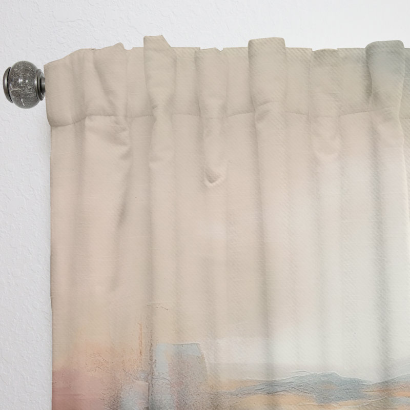 Rideau brun nature abstraite III - Velours obscurcissant - 1 panneau, L 52 po x L 84 po