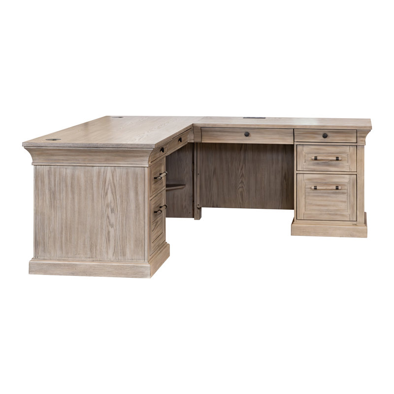 Bureau double caisson Traditional, Brun