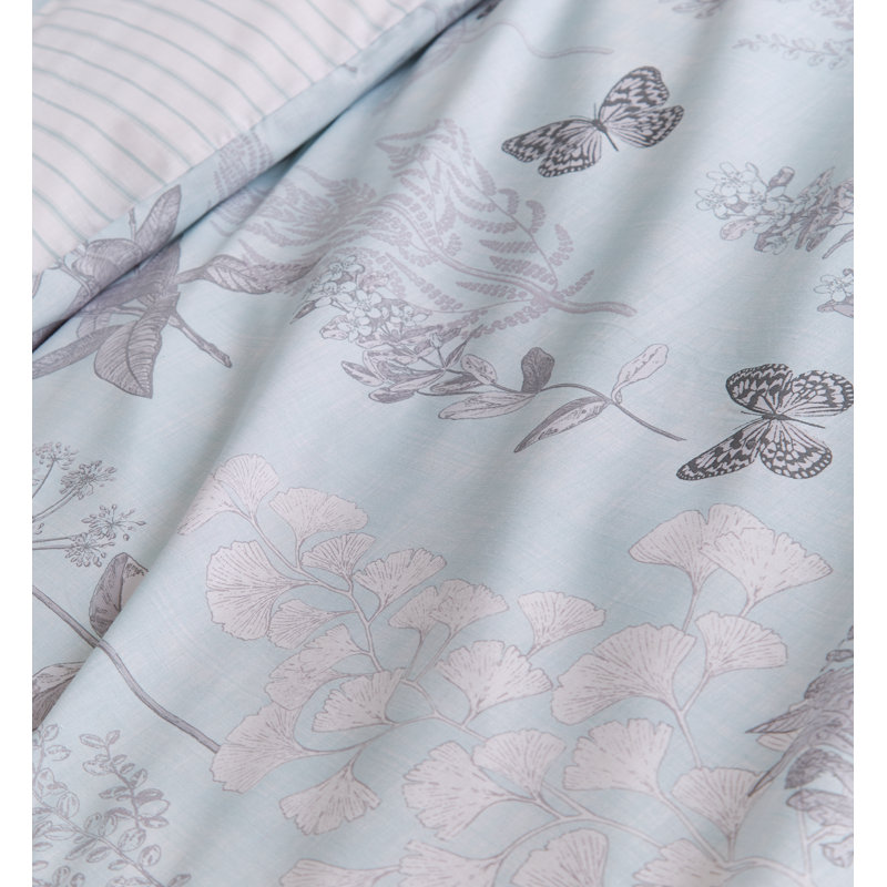 Floral Butterfly Duvet Cover Set, 220 x 230 cm Duvet Cover + 2 Standard Pillowcases