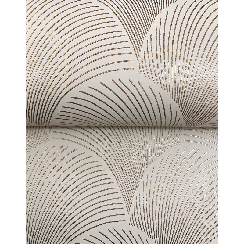 Papier peint métallique festonné, Beige