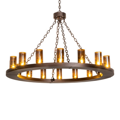 Lustre en forme de roue de chariot 16 lumières de style bougie Caviness