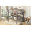 Lit mezzanine double avec bureau, armoires, tiroirs et plateau de chevet, station de charge-237535768