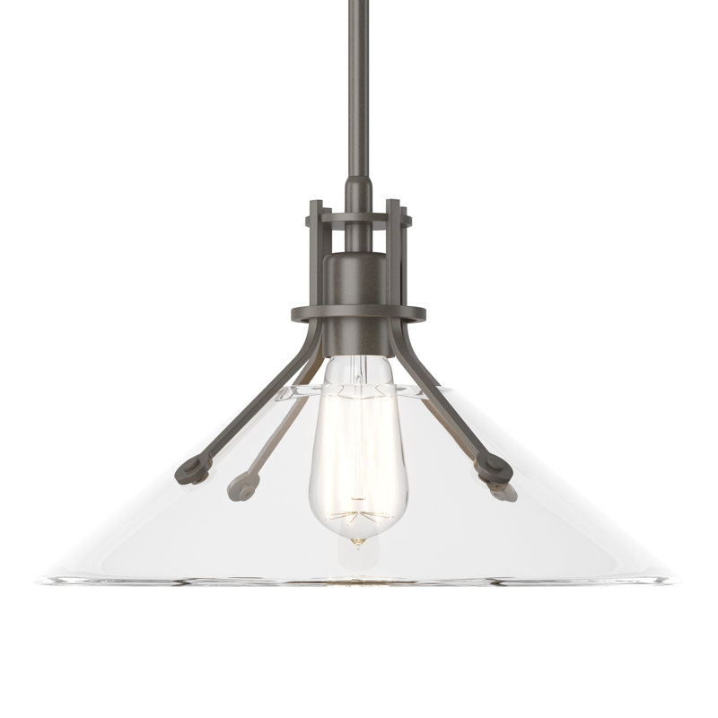 Henry 1 - Light Single Cone Pendant, Dark Smoke, Clear, 56.3'' H X 14.4'' W X 14.4'' D