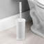 Ensemble de brosses pour cuvette de toilette en plastique iDesign Kent, mince et compact 4,25 po x 4,25 po x 16 po, blanc