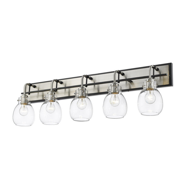 Éclairage pour meuble-lavabo 5 lumières Lang, Noir mat / nickel brossé