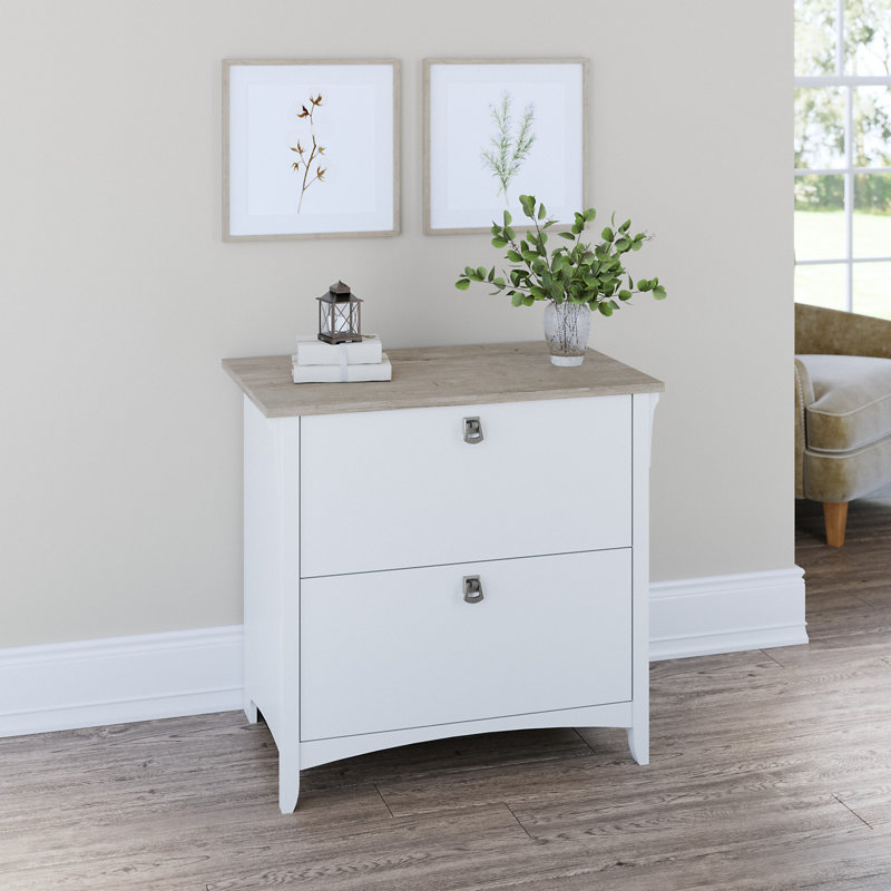 Siena 32'' Wide 2 -Drawer File Cabinet, Shiplap Gray/Pure White