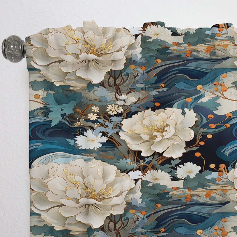 Rideau en velours oriental Kimono Whispers III - obscurcissant - 1 panneau, L 52 po x L 90 po