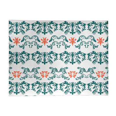 Tapis blanc / vert Damask