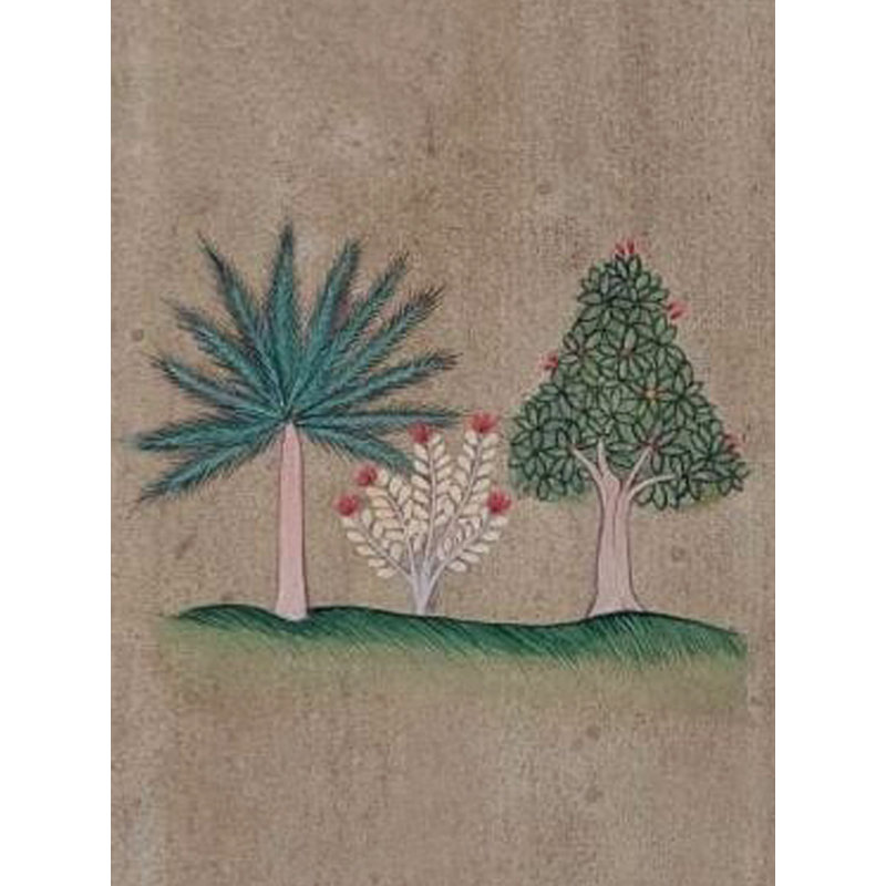 Peinture d'arbres de Mewar, Rajasthan | Couleur naturelle sur feuille faite à la main | Par Mukesh Vijay