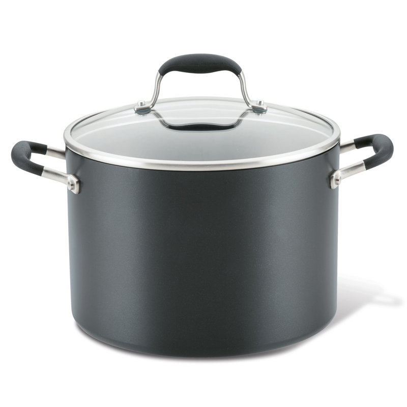 Anolon Advanced Home Hard-Anodized Nonstick 10-Quart Open Stockpot, Onyx, Onyx