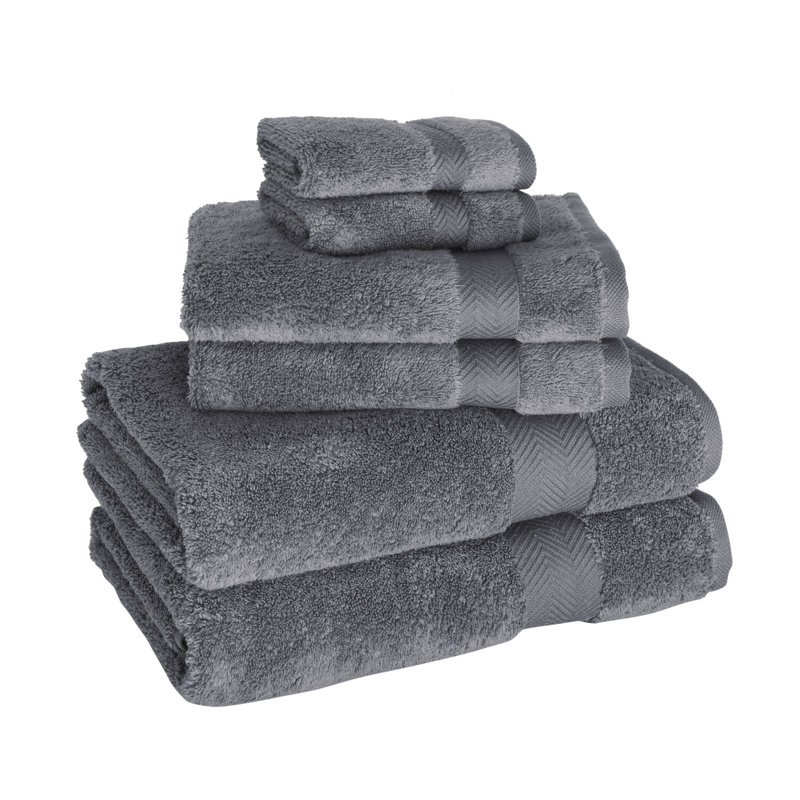 Hammack 6 Piece Turkish Cotton Towel Set, Gray