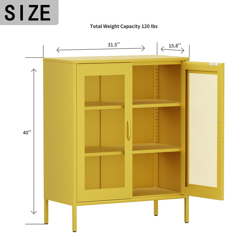 Armoire de rangement de 31,5 po de large Fundin, Jaune