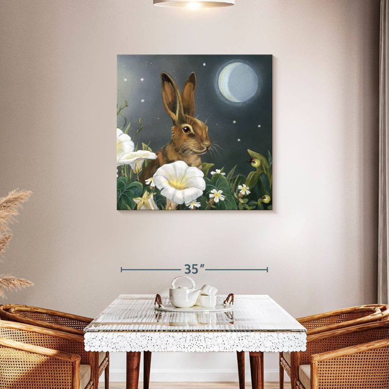 Crowle Rabbit Under The Moon, 36" H x 36" W