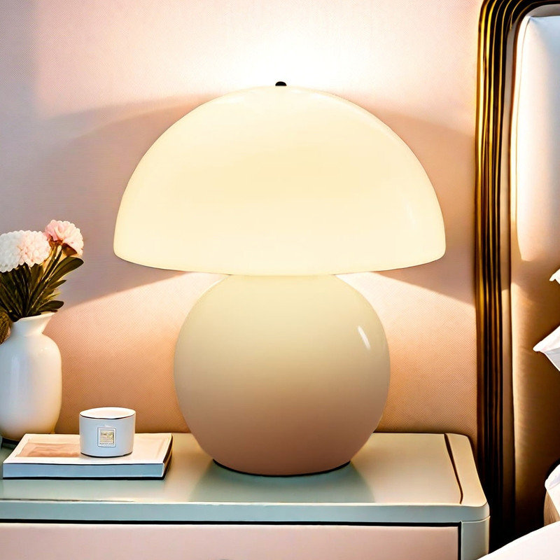 Lampe de table champignon moderne à DEL, table de chevet petite lampe pour chambre à coucher, jolie petite lampe à intensité variable, décoration intérieure unique