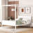 Queen Size Wooden Canopy Platform Bed Frame with Headboard, Footboard and Underbed Storage-953717998