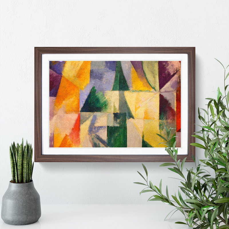 Composition Vol.2 by Robert Delaunay - Picture Frame Painting, Walnut Framed, 27cm H x 36cm W x 2cm D