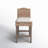 Kogan Rattan and Solid Wood Upholstered Stool-965646412
