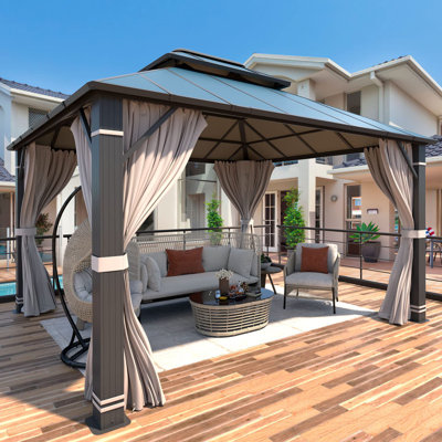  12 Ft. W x 14 Ft. D and 12 Ft. W x 16 Ft. D Aluminum Patio Gazebo