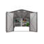Remise de rangement extérieure en métal 10 x 14 pi avec trois portes verrouillables, remise de jardin en acier galvanisé durable pour l'équipement de jardin, de patio et de pelouse