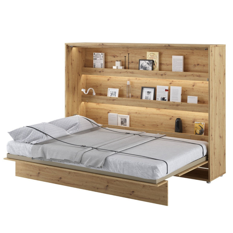 Badrig EU Double - 140 X 200 Cm Storage Bed, Oak