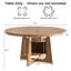 Table de salle à manger ronde de 47 pouces pour 4 à 6 personnes avec armoire de rangement intégrée, table de cuisine moderne de style Mid-Century pour la salle à manger, la cuisine et le salon (bois naturel)-1886783465