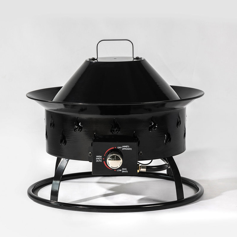 19" Propane Gas Fire Pit, 50000 BTU Round Steel Fire Pit For Outside Patio Deck Garden Backyard