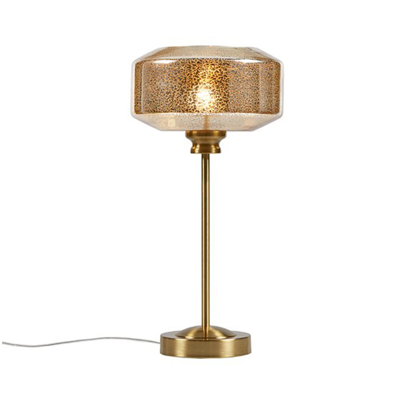 Lampe de table en verre au mercure 17 po doré Voir ci-dessous
