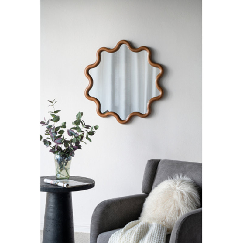 Miroir d'appoint mural 31 po x 30 po pour salon, chambre et entrée