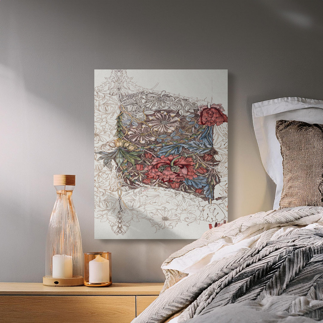 Ornate Victorian Botanical Flowers Wall Art