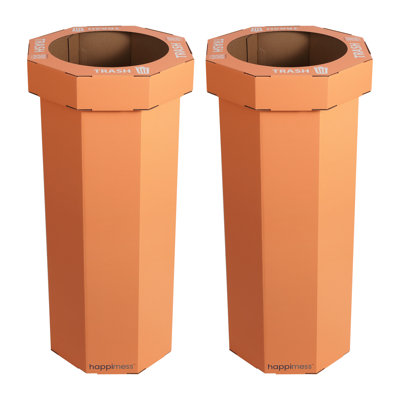Fleur 25-Gallon Traditional Classic Disposable Corrugated Cardboard Event Trash Can and Recycling Bin