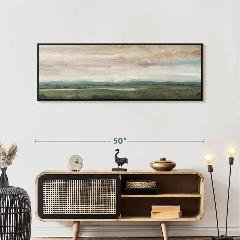 Sky Line II, 49 po x 17 po, Cadre flottant noir