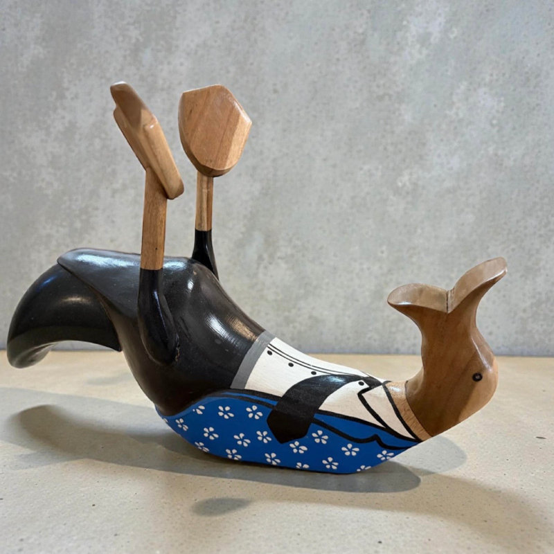 Gentleman Duck Solid Wood Wine Bottle Holder