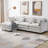 105" Modular L-Shaped Sectional Sofa Upholstered Soft Chenille Fabric 3-Seater Couch with Ottoman and Pocket Spring Cushions for Living Room-1548352365