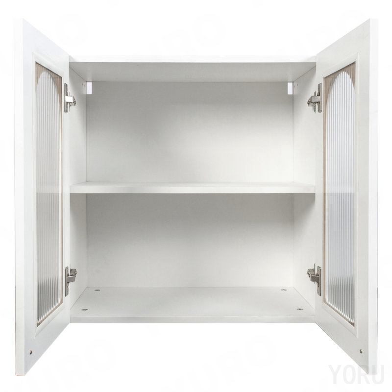 Vitrine murale arquée, porte vitrée, organisateur flottant - standard