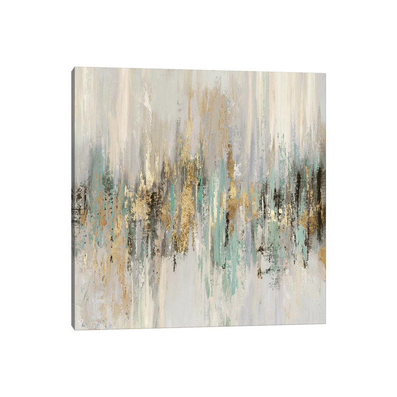 «Dripping Gold II» par Tom Reeves - reproduction d'art, H 48 po x l 48 po x 1,5 po, Toile tendue