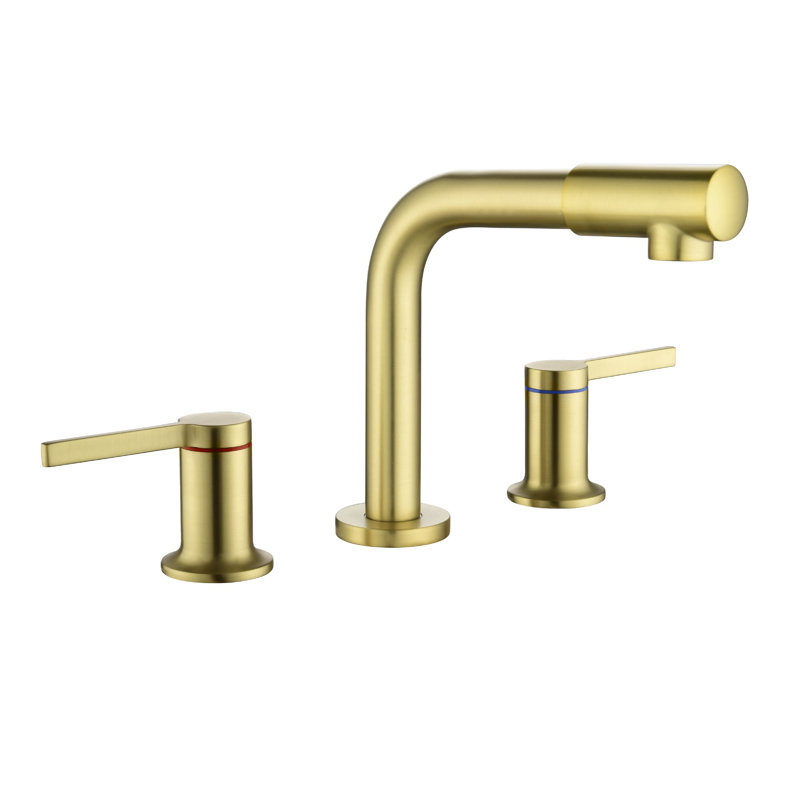 Widespread 2-handle Bathroom Faucet, Brushed Gold
