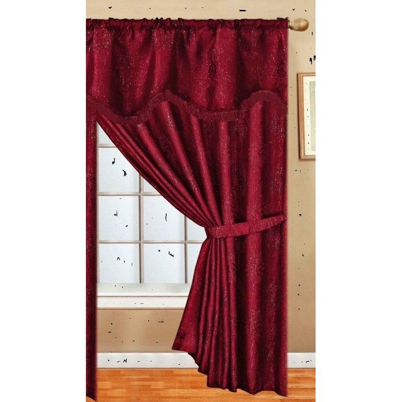 Deshawnna Room Darkening Curtain Pair, 228cm W x 274cm D, Burgundy