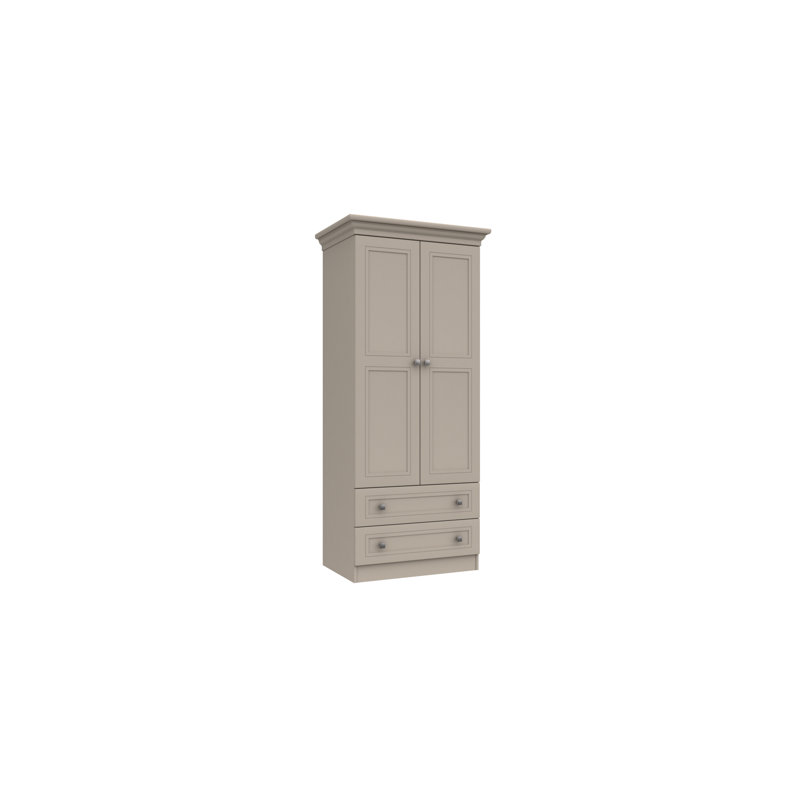 Wisbech 2 Door Manufactured Wood Wardrobe, Grey