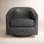 Bennett Genuine Leather Swivel Barrel Chair