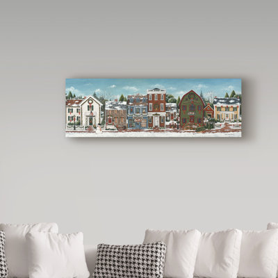 Reproduction d’art sur toile, "Christmas village crop" par David Carter